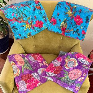 bird and flower pillow cases square