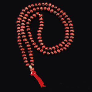 Small 108 beads in red wood